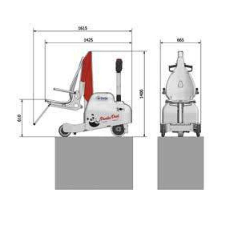 Αναβατόρια πισίανας - Panda. Σχέδια διαστάσεων όψης αναβατήρα