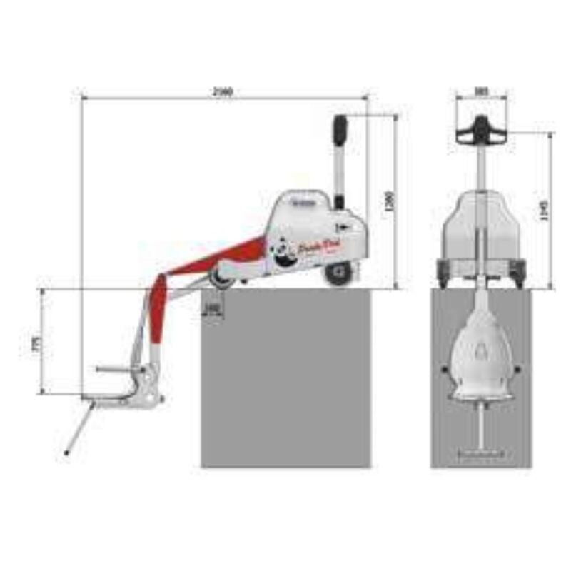 Αναβατόρια πισινας - Panda. Σχέδια διαστάσεων αναβατορίου. πλάγια όψη