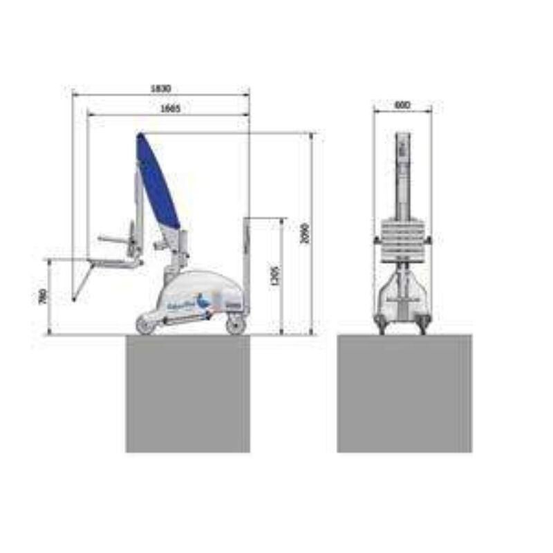 Αναβατόρια πισίνας - PelicanPool. Διαστάσεις μεταφερόμενου αναβατόριου